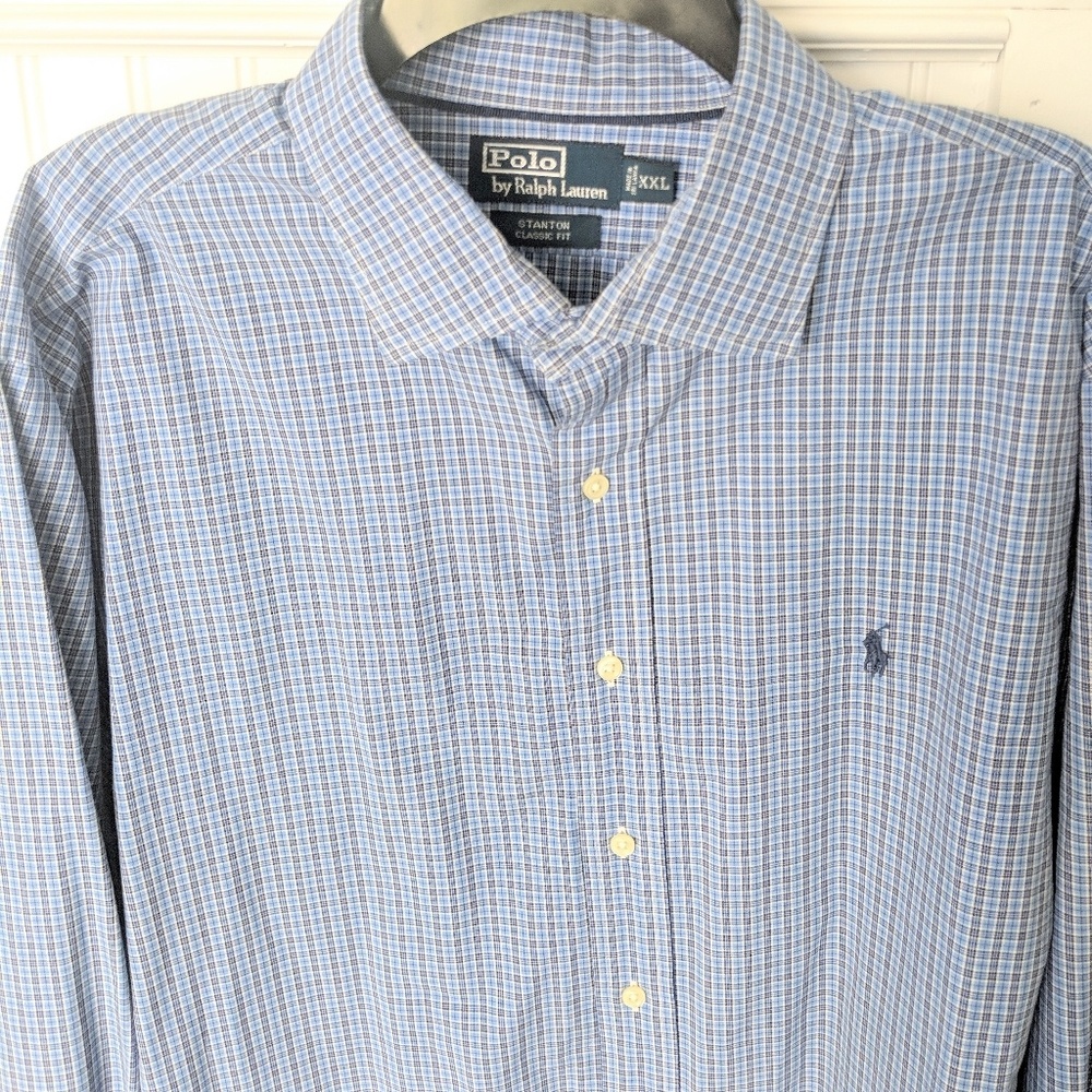 Polo by Ralph Lauren Men's Blue Checkered Shirt